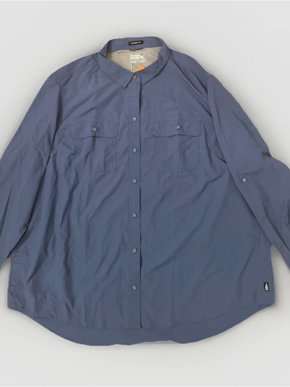 Eddie Bauer Slate Blue Button-Down Utility Shirt
